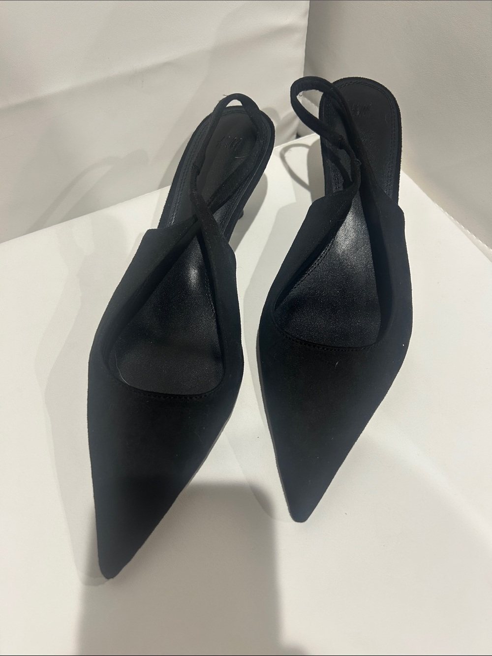 H&M Black Pointed Slingback Heels